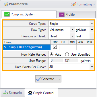 The Select Graph Data window for the Heat Exchanger System.